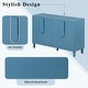 preview thumbnail 12 of 13, 4-Door Buffet Cabinet with Storage, Wood Sideboard Cabinet with Unique Arc Handles and Adjustable Shelves