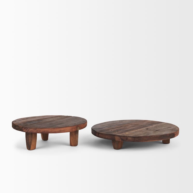 Iza Medium Brown Wooden Riser (Set of 2) - 11.8L x 11.8W x 2.3H