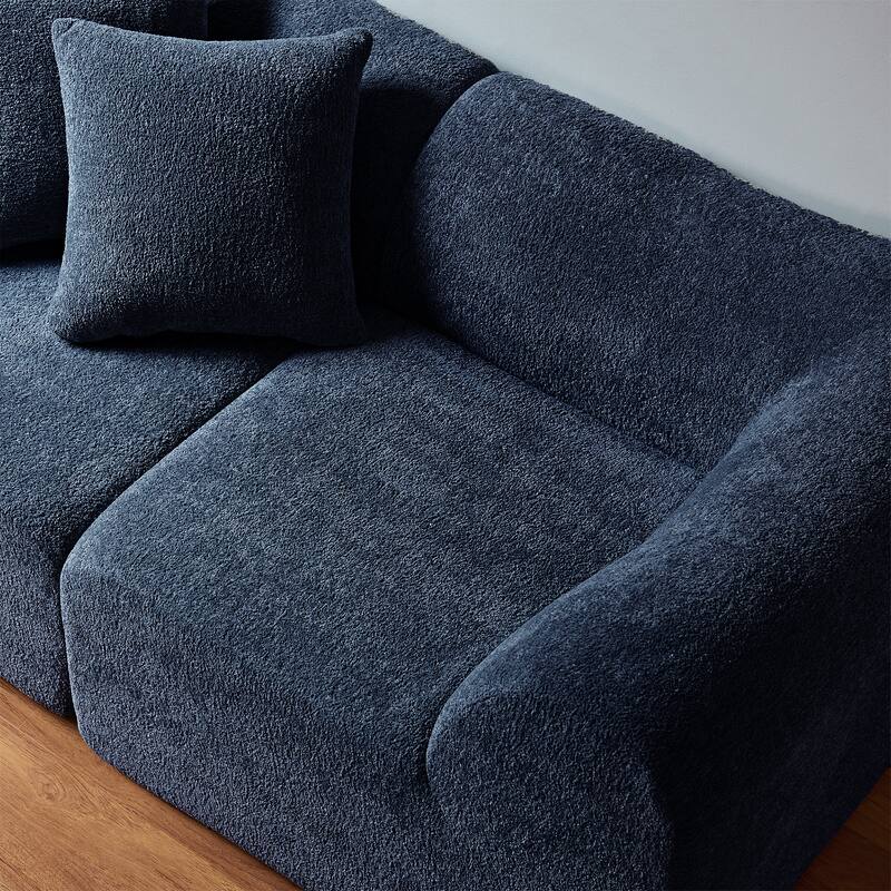 Minimalist Accent Sofa Loveseat Couch with 2 Throw Pillows, 2-Seater Couch for Living Room Apartments
