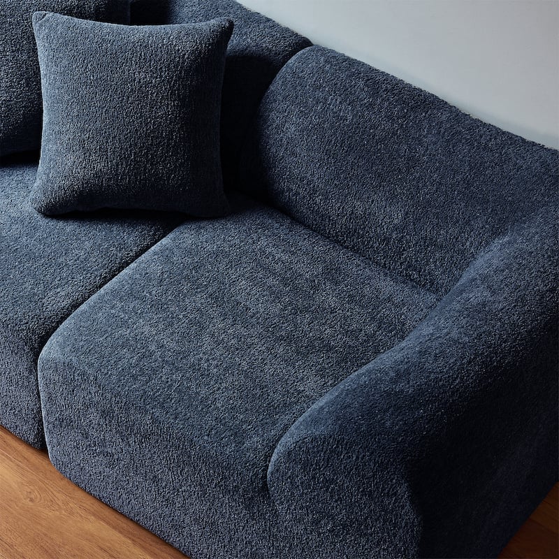 Velvet 2-Seater Sofa Couch, Chaise Lounge Sofa with High-Density Cushions, Corduroy Loveseat Sofa Recliner Sofa