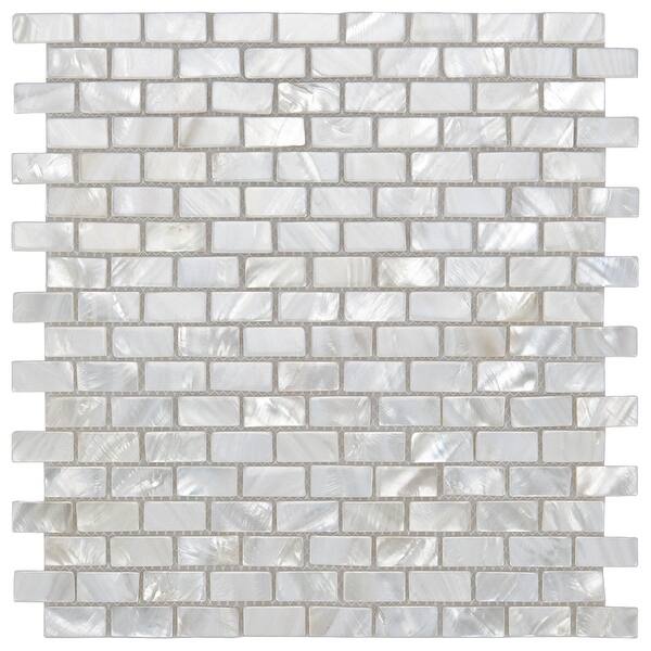 slide 1 of 14, Art3d 12"x12" Mother of Pearl Tile White Opal Subway Pattern,Mosaic Tile for Kitchen Backsplashes