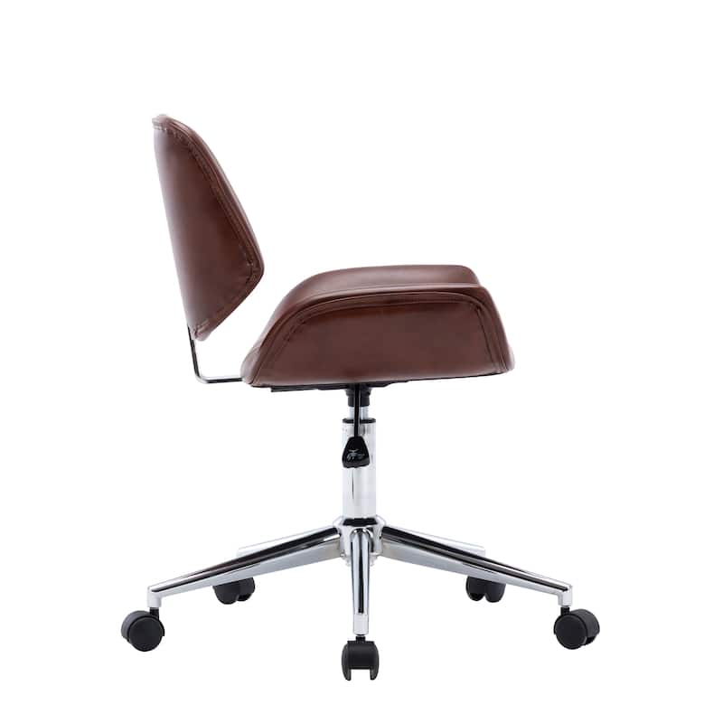 Porthos Home Orli Faux Leather or Fabric Mid-Century Office Chair
