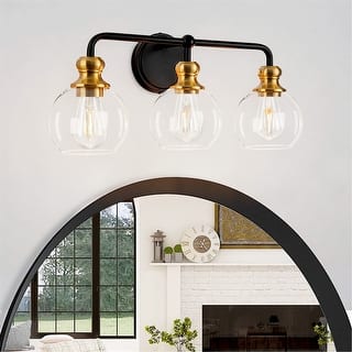 3-Light Dimmable Vanity Light with Clear Glass Shades