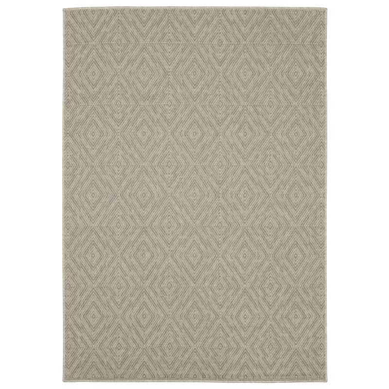 Style Haven Calayan Woven Diamond Grey Ultimate Performance Area Rug~ - 6'7" x 9'2"