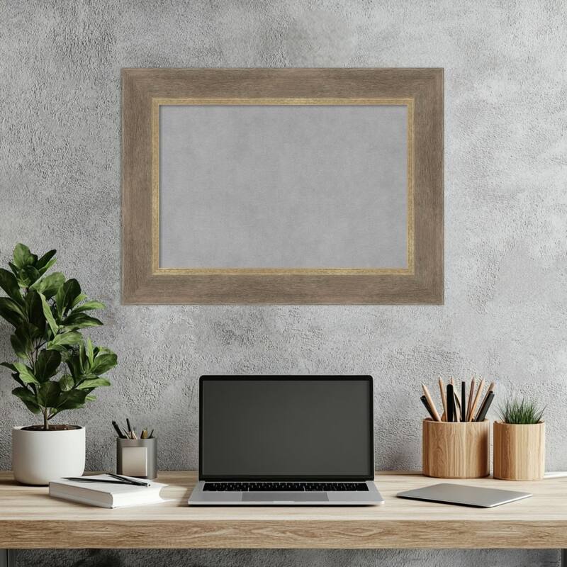 Amanti Art Driftwood Tan Framed Magnetic Board