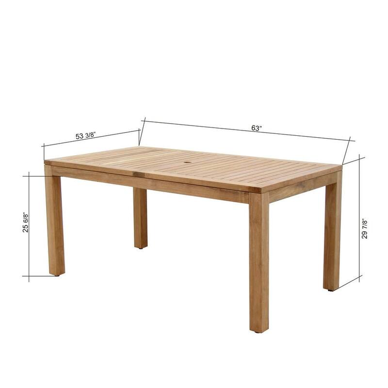 Amazonia 7 Piece FSC Solid Teak Hamilton Outdoor Patio Dining Set - 7 Piece