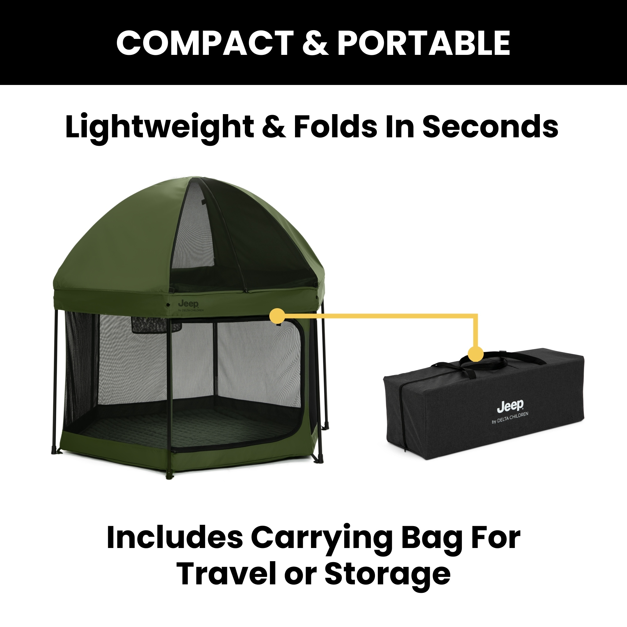 Hexagon Pop Up Play Yard with Removable Canopy