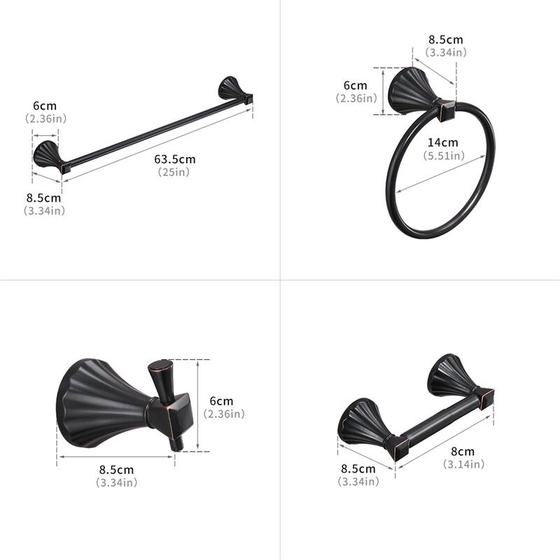 Bathroom Zinc Alloy Four-piece Set With Fidden Installation