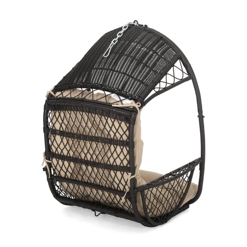 Greystone Outdoor/Indoor Wicker Hanging Chair w/8-foot Chain by Christopher Knight Home