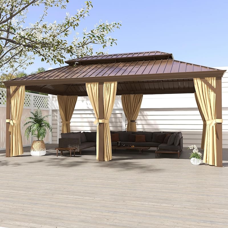 Outdoor Double Roof Hardtop Gazebo