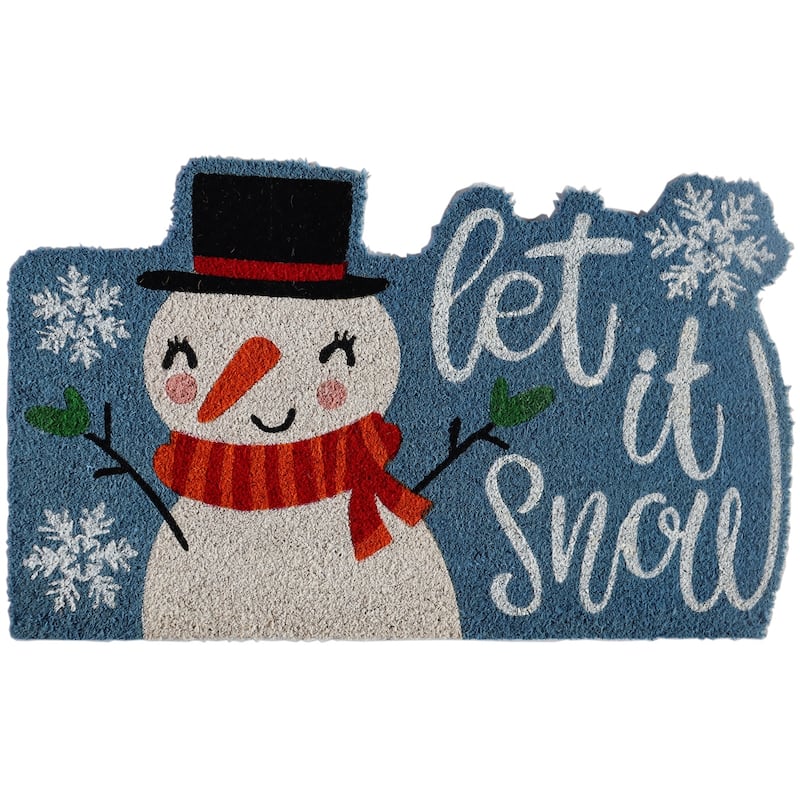 Let It Snow Outdoor Coir Non Skid Doormat