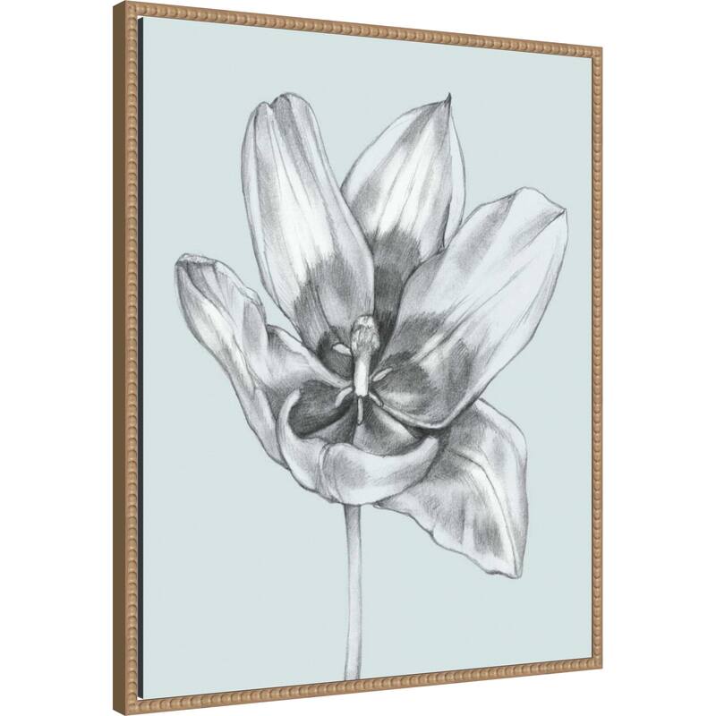 Silvery Blue Tulips No. 2 by Jennifer Goldberger (23 x 28 in.), Framed Canvas Wall Art Print