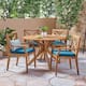Option Teak + Blue Cushion