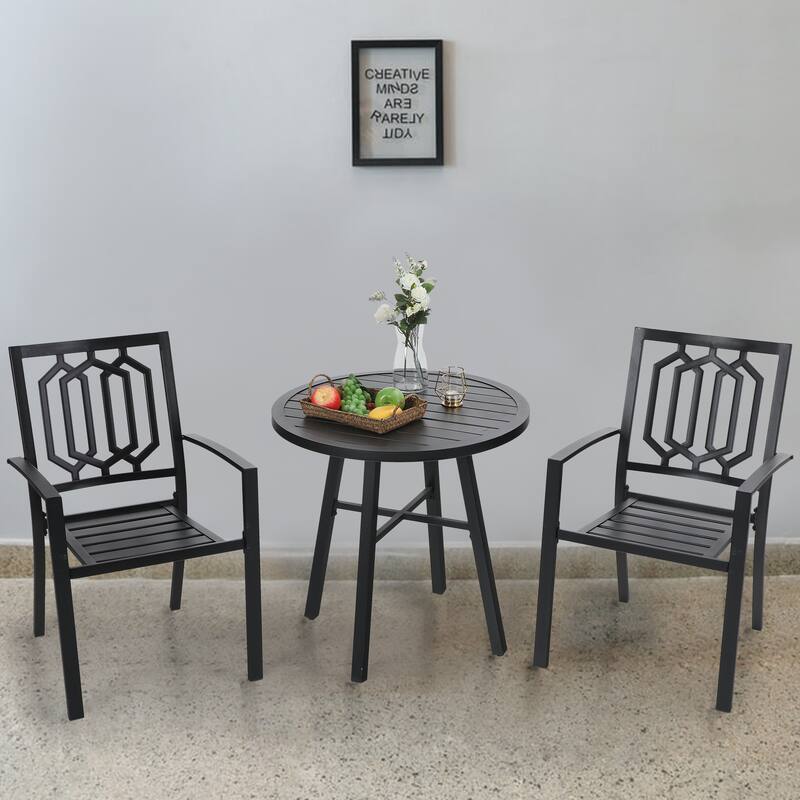 MAISON ARTS Metal Outdoor Patio Bistro Set 3 Pieces Dining Furniture