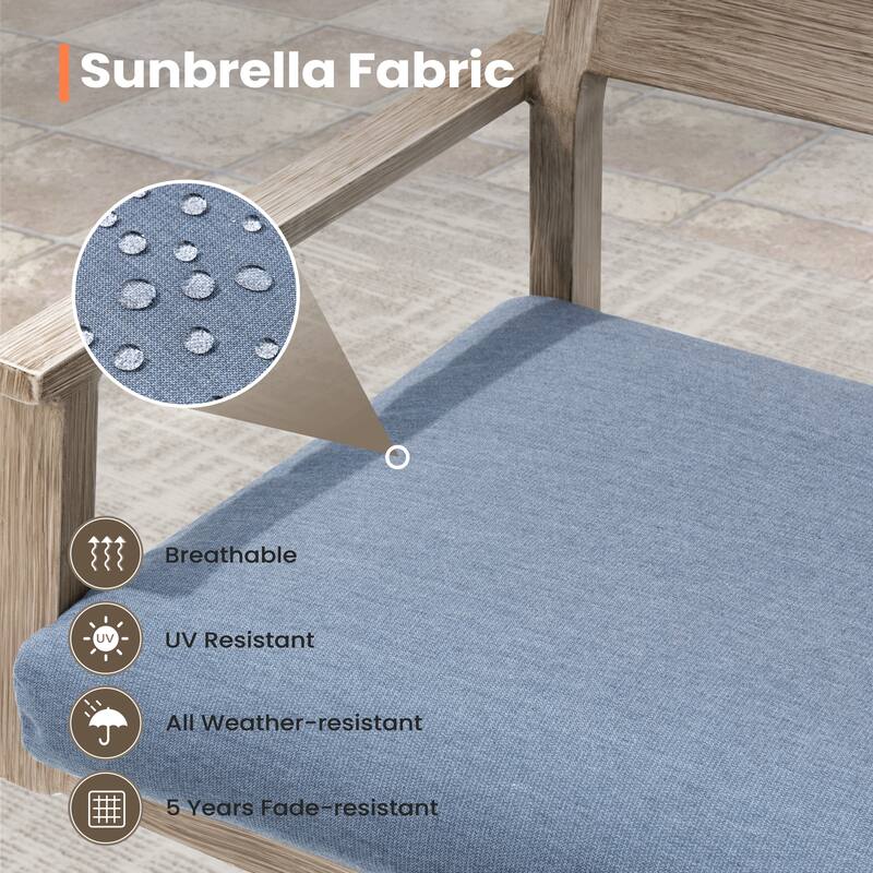 Outdoor Indoor Aluminum Patio Bar Stools Swivel Dining Chairs with Sunbrella Cushions