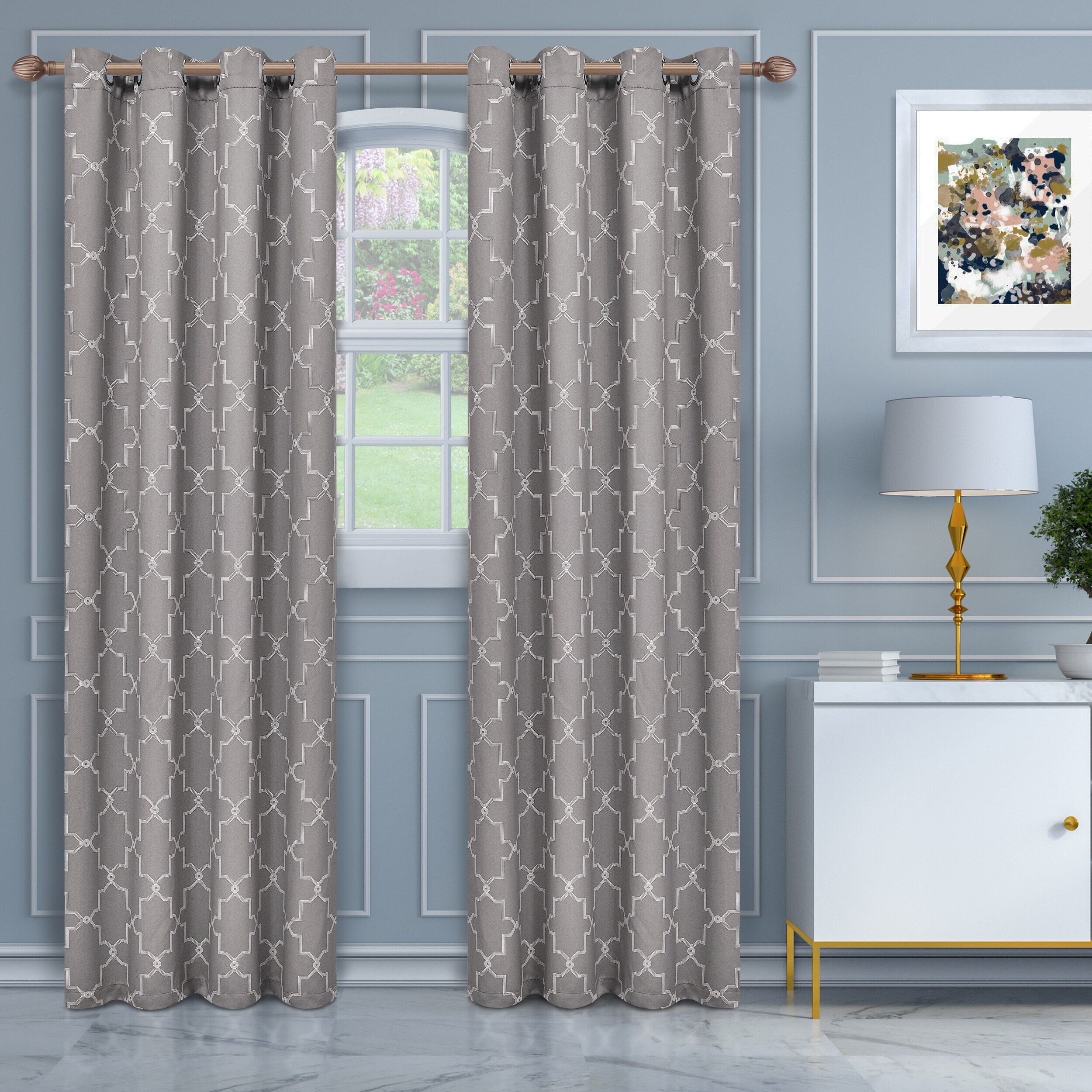 JCP Home Alexander Waterfall Roman Shade Light Filtering Silver Gray 48" x 72" 