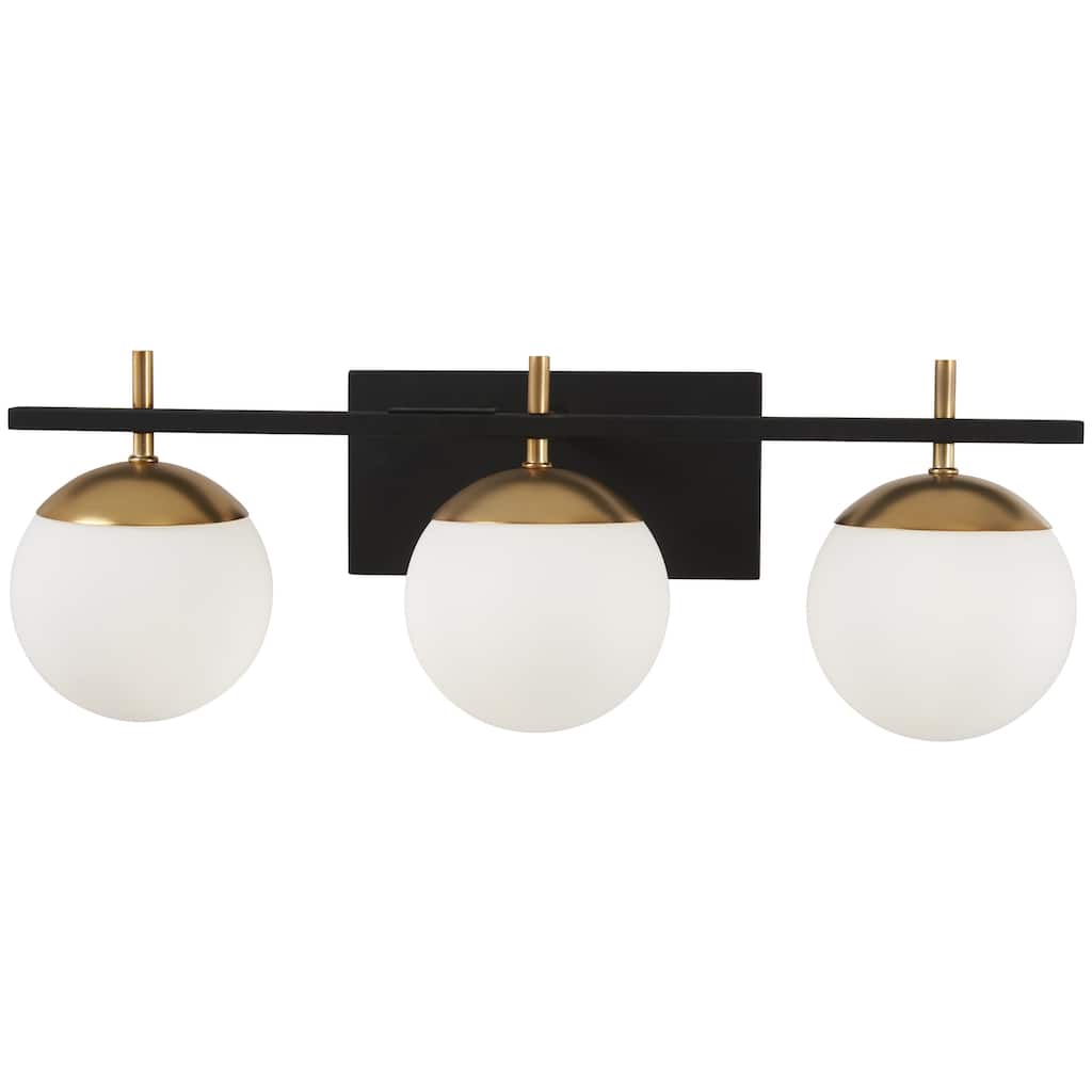 George Kovacs Alluria Black With Gold And Etched Opal 3 Light Bath