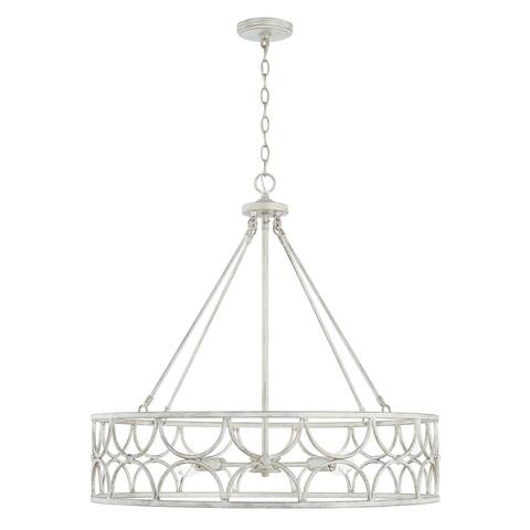 Ricci 4-light Winter White Wagon-Wheel Ring Pendant