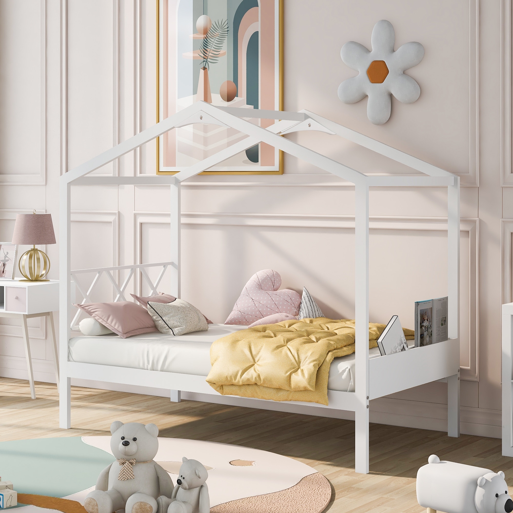 Twin Size Wood House Bed with Storage Space Bed Bath Beyond