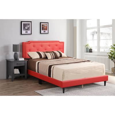 Carson Carrington Valsnas Adjustable Tufted Faux Leather Panel Bed