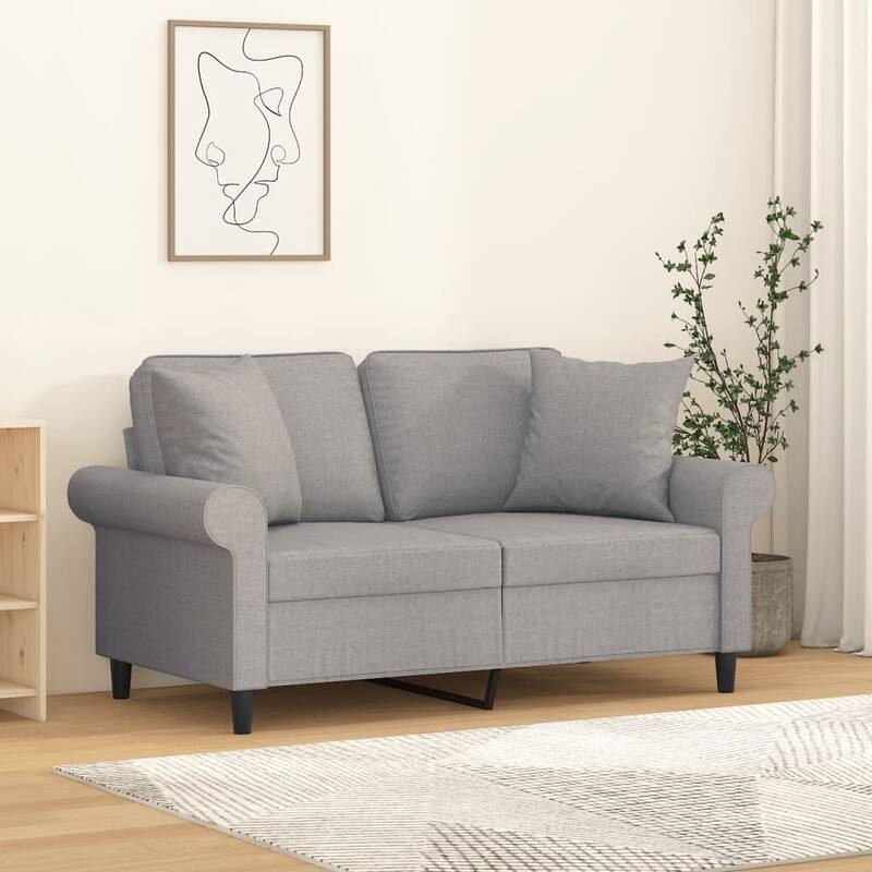vidaXL Sectional Sofa Couch with Pillows and Cushions for Living Room Fabric