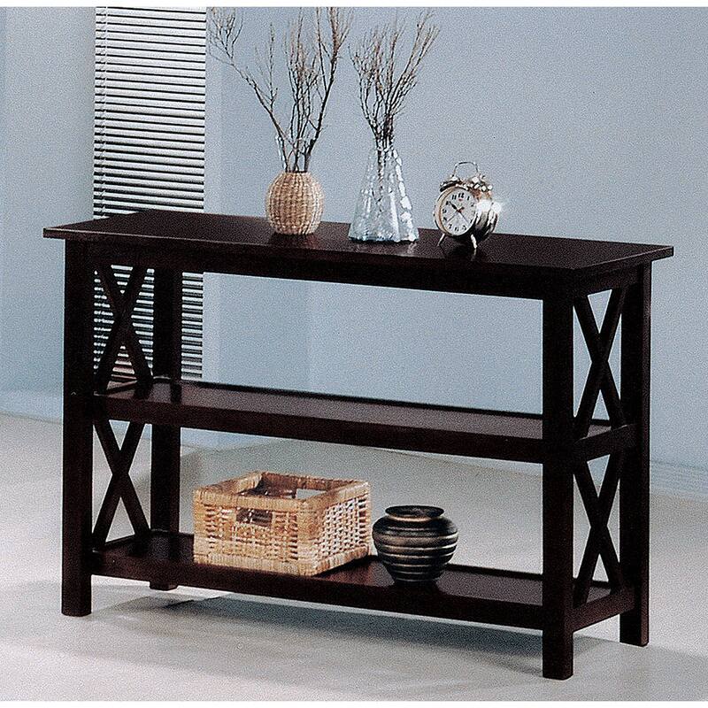 Sofa Table with 2-shelf in Dark Merlot