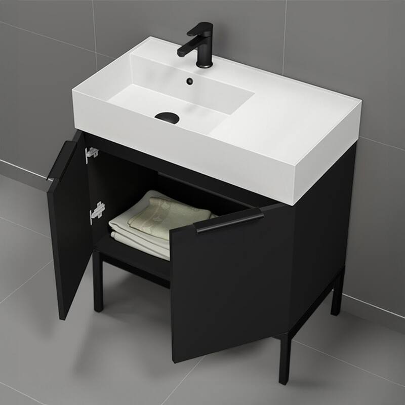 Nameeks Derin-3217-C-L Derin 32" Free Standing Single Basin Vanity Set