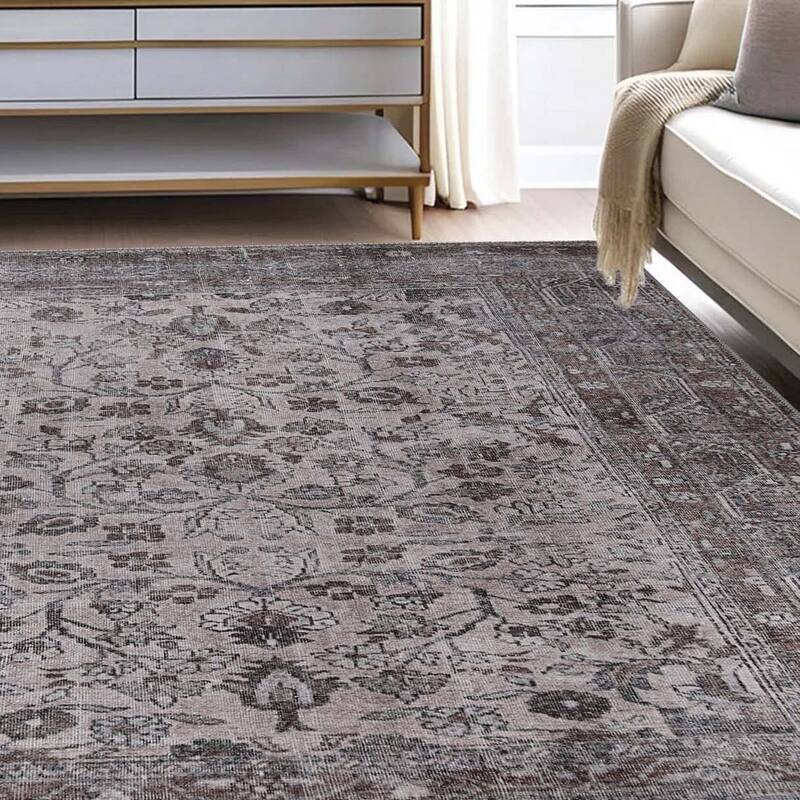 Distressed Floral Medallion Indoor Area Rug or Runner by Superior