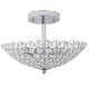 preview thumbnail 9 of 11, Chrome Bowl-shaped Crystal Flush Mount Ceiling Fixture Chandelier - 11.8x11.8x8.7"