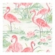 Nuwallpaper Pink Flamingo Beach Peel & Stick Wallpaper - 216in X 20.5in 