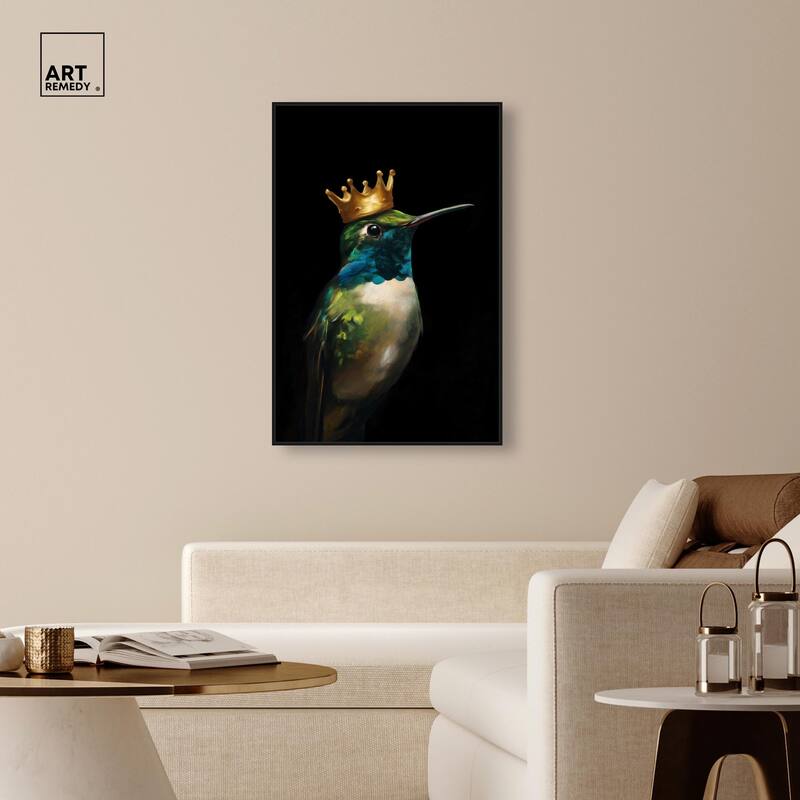 Crowned Azure Bird II Canvas by Art Remedy