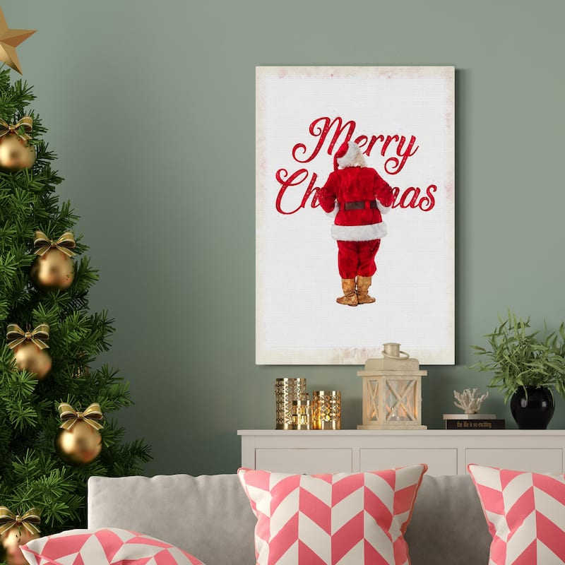Merry Christmas Santa Vintage-Premium Gallery Wrapped Canvas - Ready to Hang