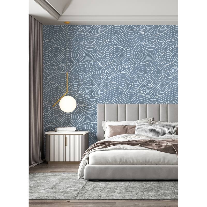 REMIX Walls by Katie Hunt Waves Ocean Blue Wall Mural