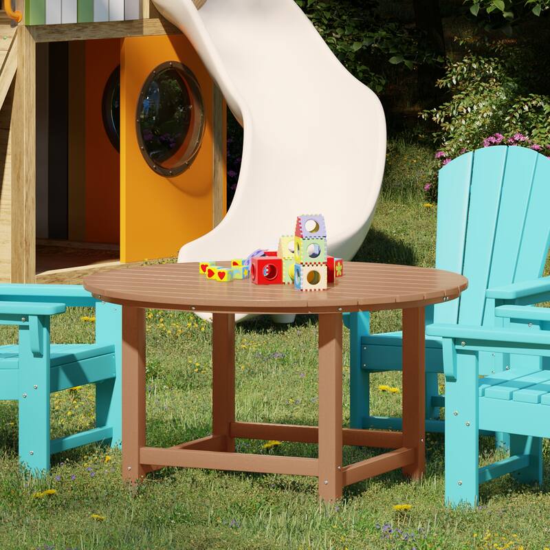 Polytrends Laguna Kids Outdoor 38" Round Poly Dining Table for Children