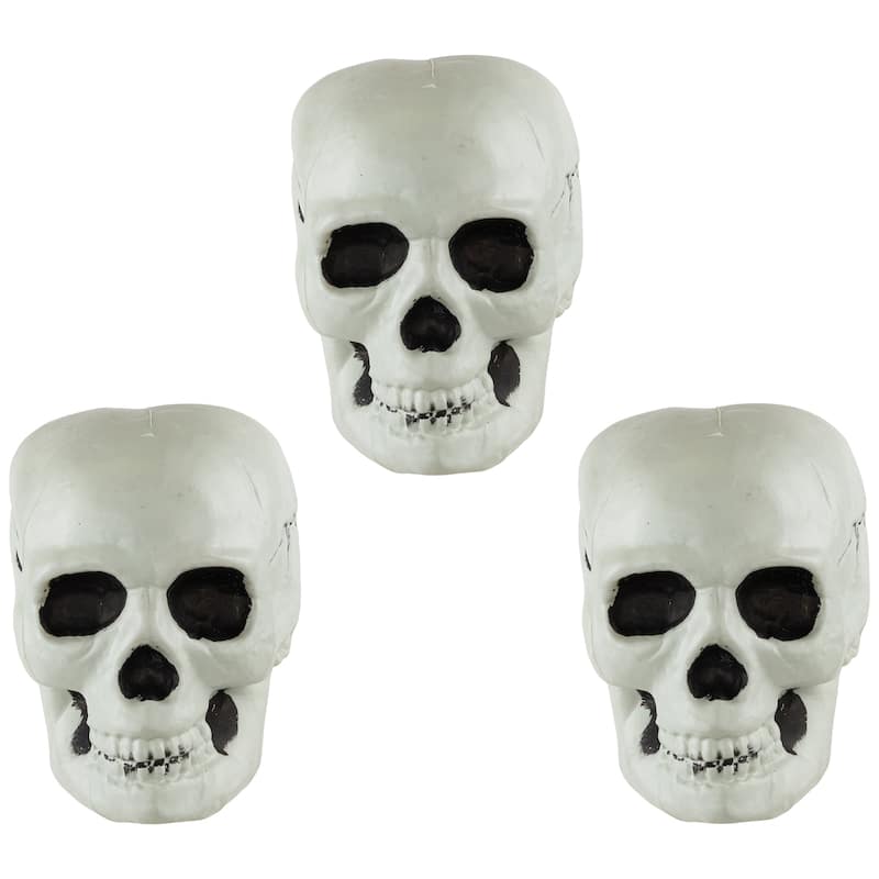 Bag of Skulls Halloween Decorations - 6" - Set of 3