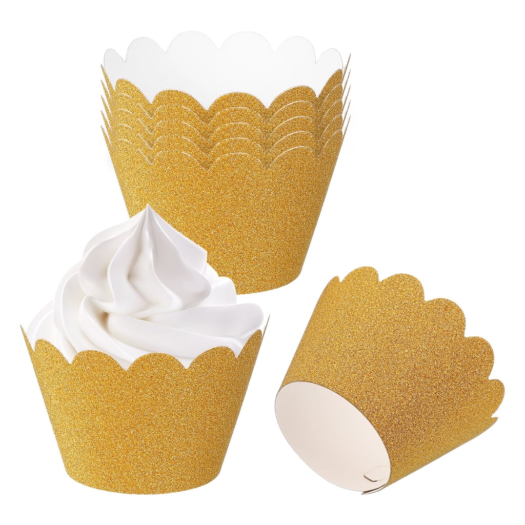 Cupcake Wrappers Paper, 50 Pack Baking Cups Standard Wave Decor