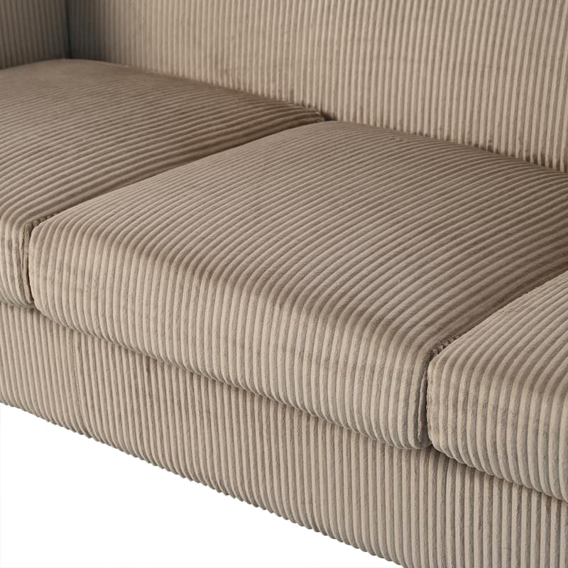 80" Solid Wood 3-Seater Sofa with 2 USB ports and two cup holders