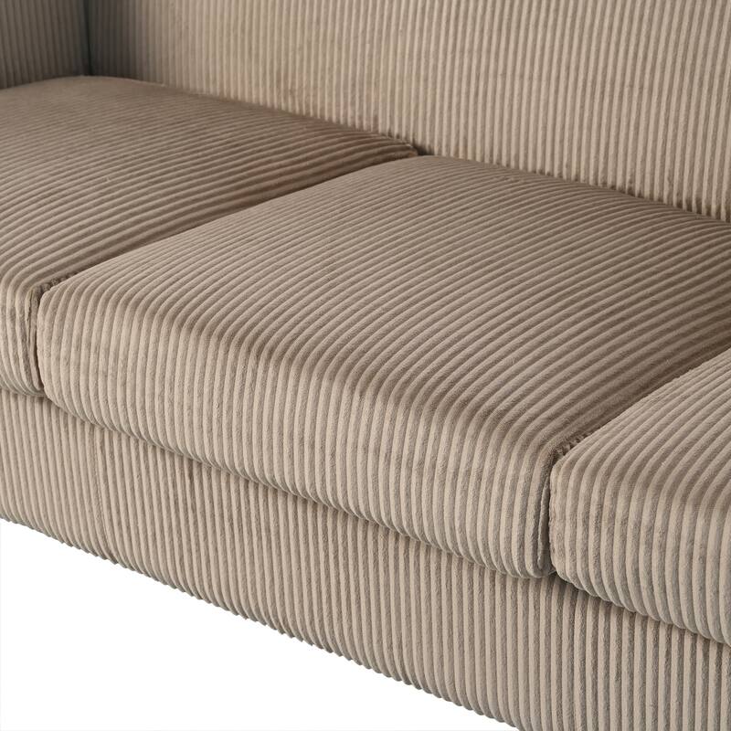 Light Coffee 3 Seater Solid Wood Sofa 80"x31"x26"