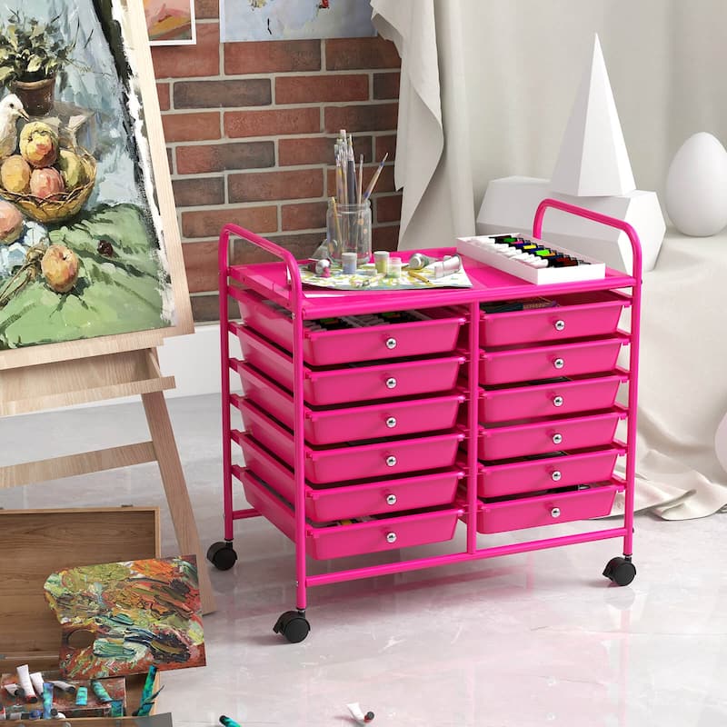 Costway 12 Drawers Rolling Cart Storage Scrapbook Paper Studio - See Details