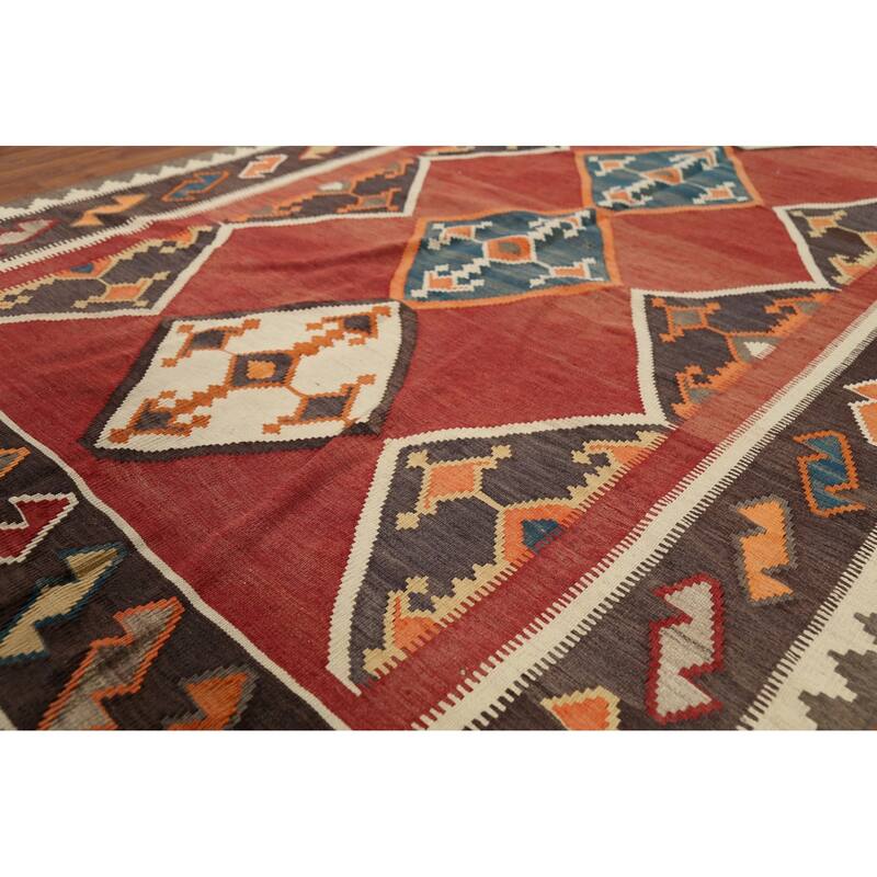 Tribal Kilim Qashqai Persian Vintage Area Rug Handmade Wool Carpet - 4'6"x 7'10"
