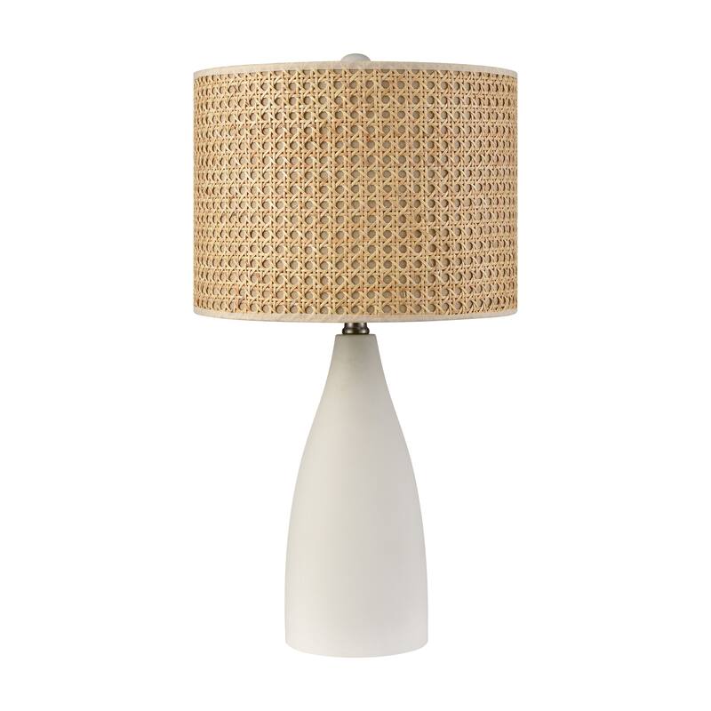Elk Home Rockport Matte White With Sand Linen Shade Table Lamp
