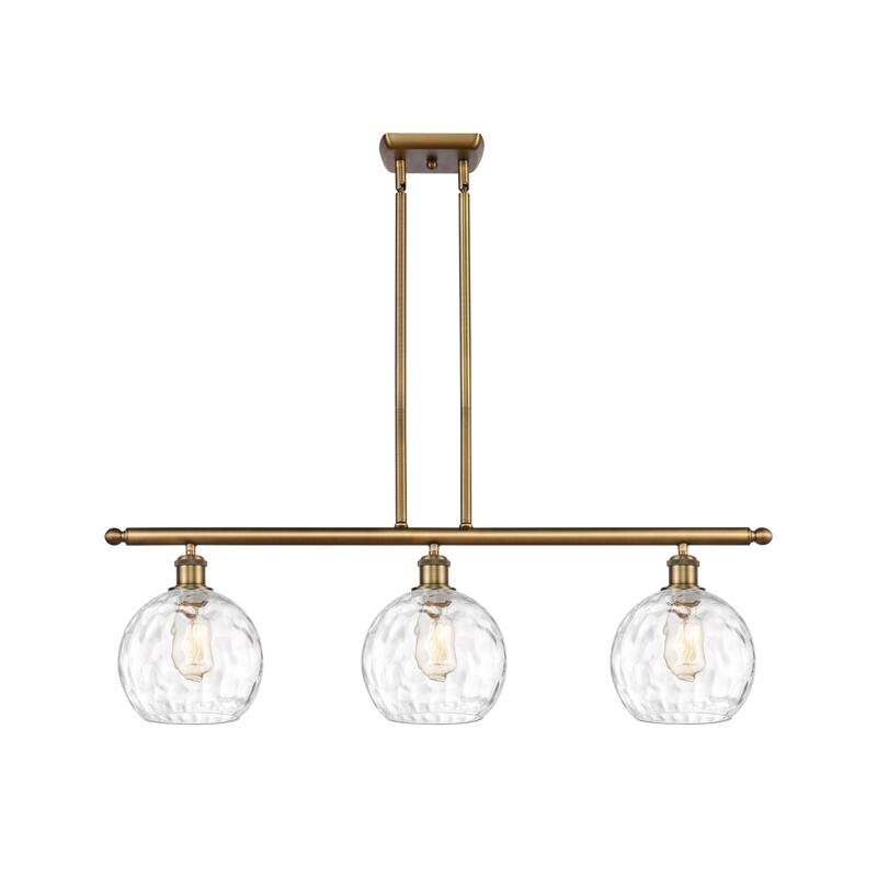 Innovations Lighting 516-3I-11-36 Athens Linear Athens 3 Light 36" - Brushed Brass / Clear Water Glass