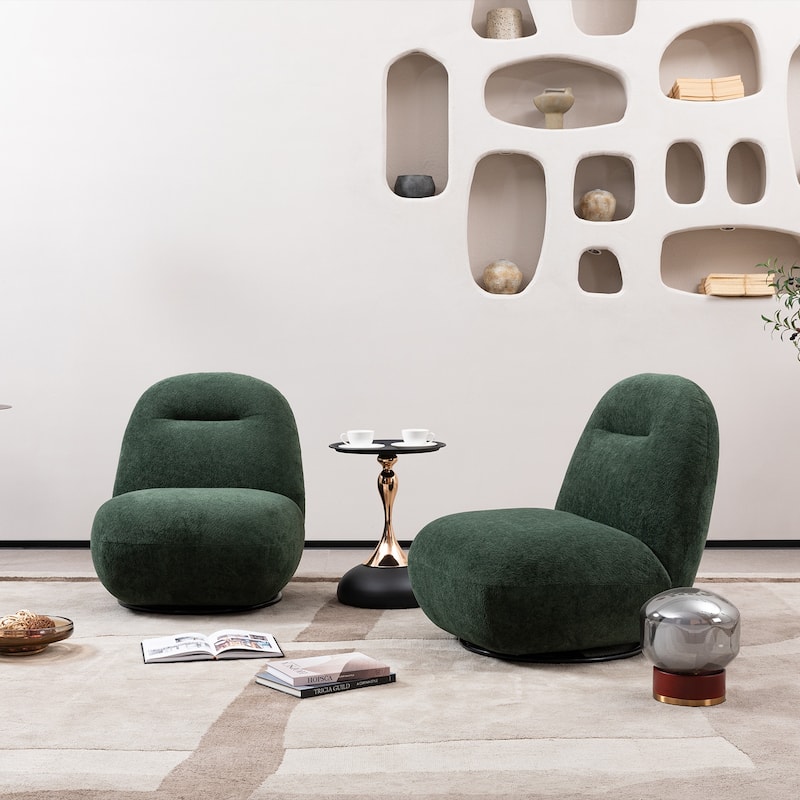 Modern Swivel Accent Chair Lounge Chair, Tight Back Ice Flower Velvet Sofa Chair, Single Cloud Chair Armless Cozy Chair