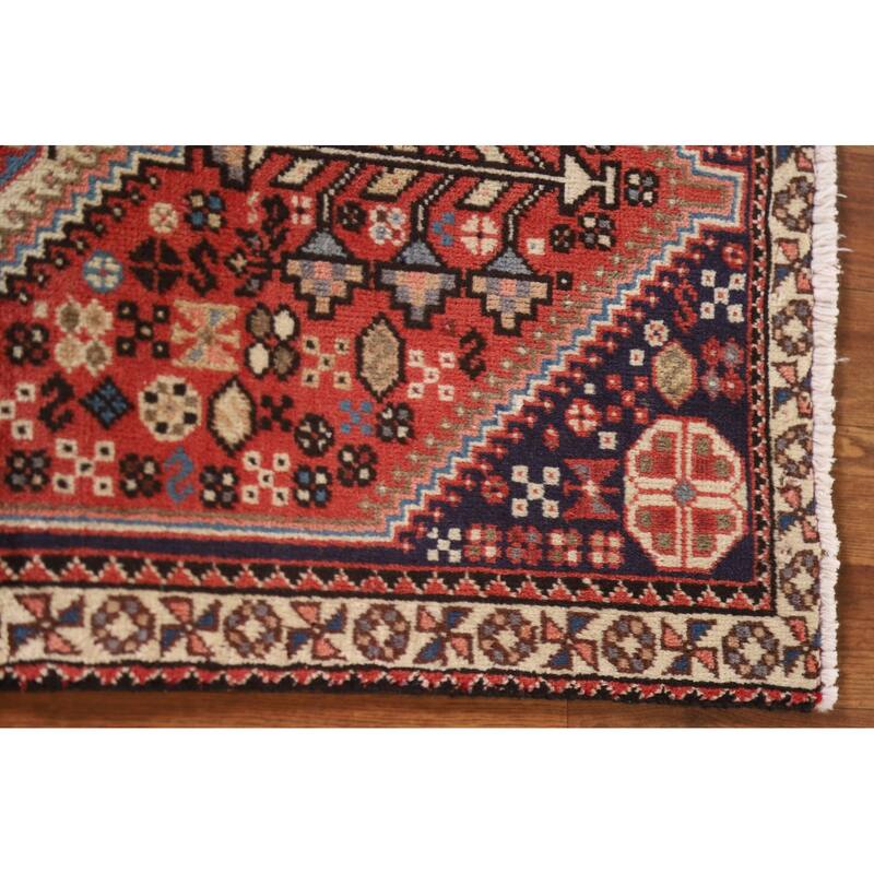 Abadeh Persian Vintage Area Rug Hand-knotted Wool Carpet - 1'10"x 3'5"