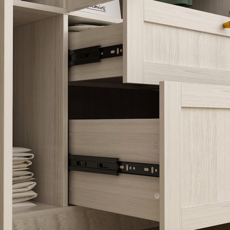 Modular Modern Glass Door Wardrobe:Storage Closet Solution Armoire