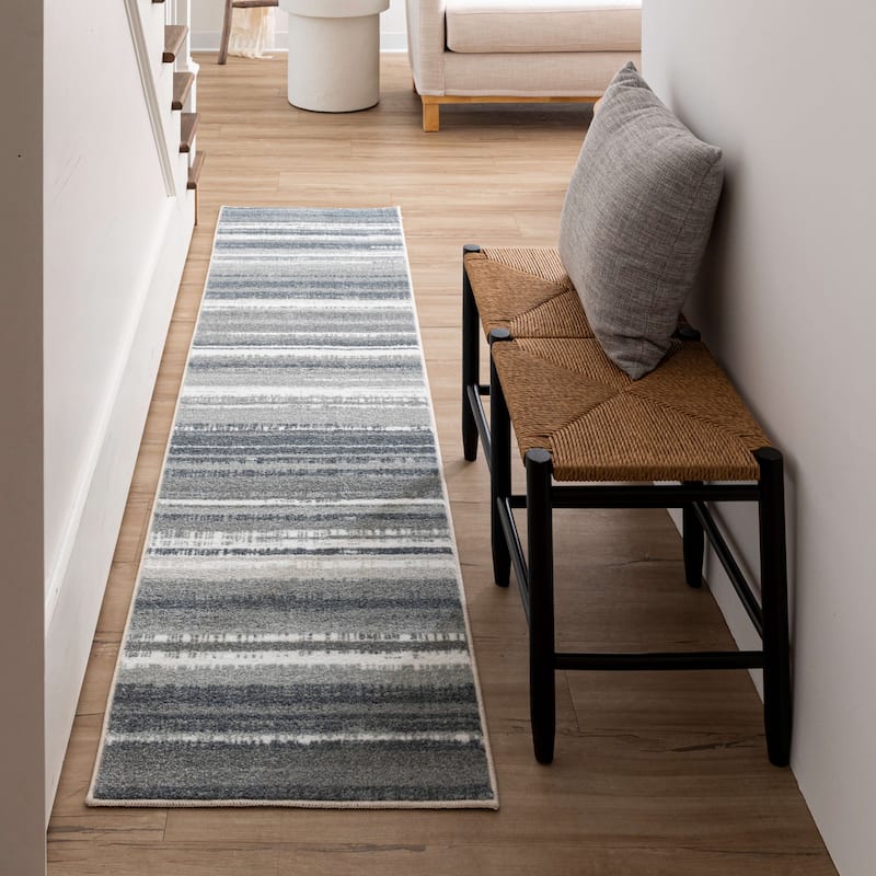 Mohawk Home New Wave Multicolor Boho Stripe Area Rug Bed Bath