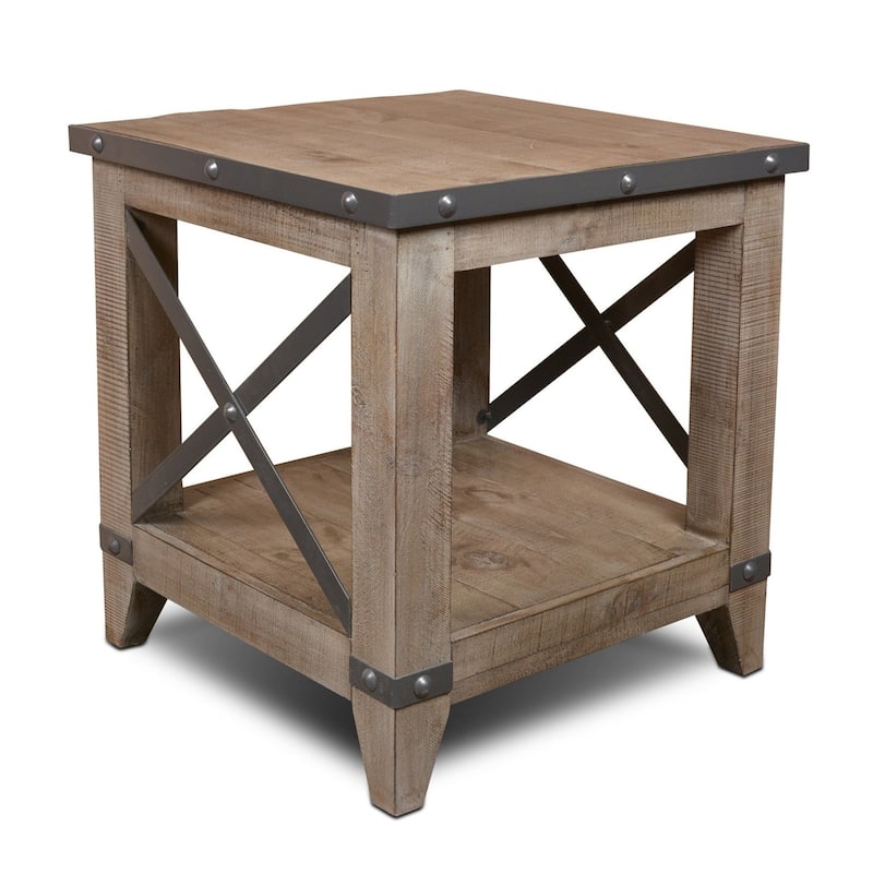 Set of 2 Larson Cross Bar Open End Table - Grey