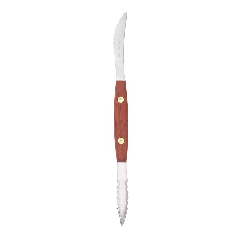 HIC Kitchen Grapefruit Spoon and Squirt Free Twin-Blade Grapefruit Knife Set, 4-Piece Set with 2 Spoons and 2 Knives