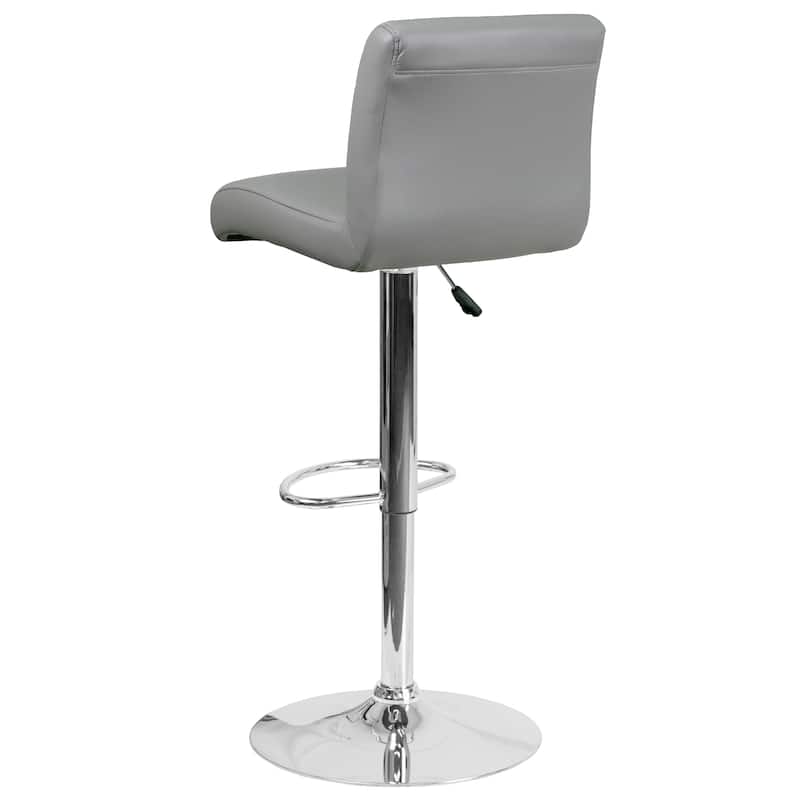 Vinyl Adjustable Height Barstool - 16.25"W x 19.5"D x 36.75" - 44.75"H
