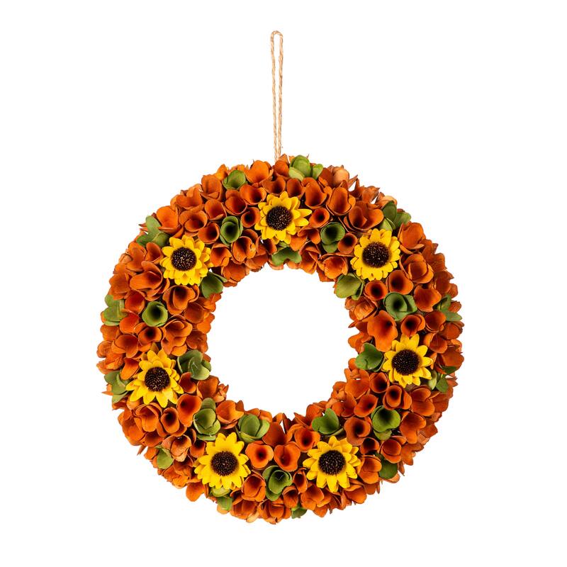 Sunflower Wood Curl Wreath
